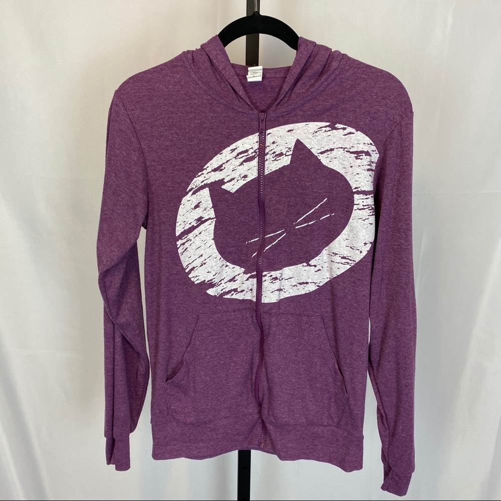 3 FOR $15 CatLadyBox Purple Zip Up Hoodie, size Medium